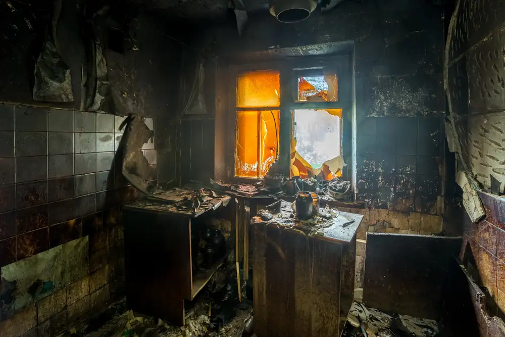 fire damage restoration professionals at work in La Jolla